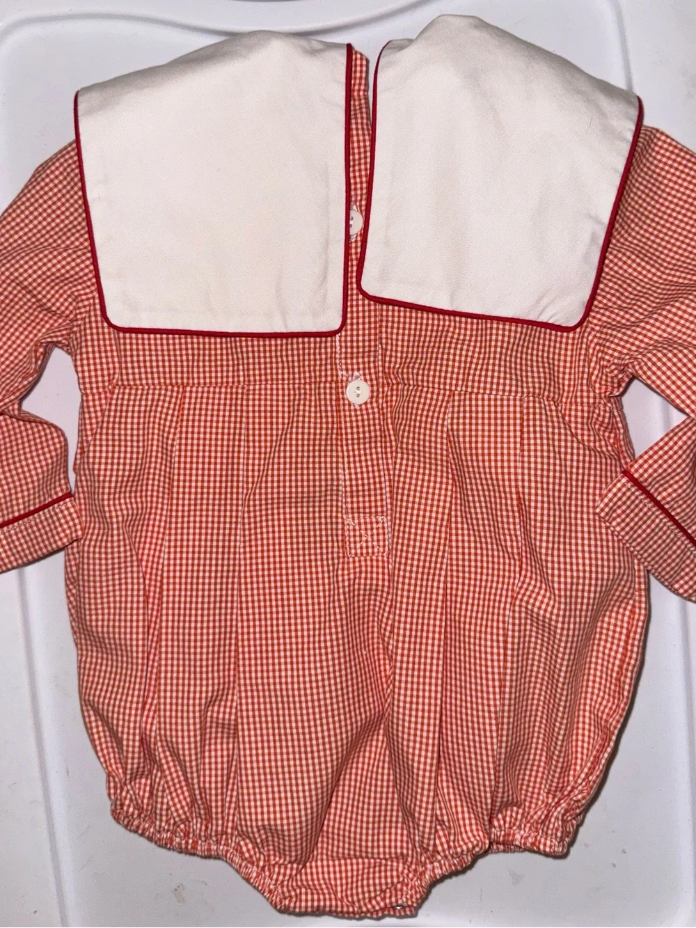 Orange Gingham Pumpkin Appliqué One-Piece Bodysuit